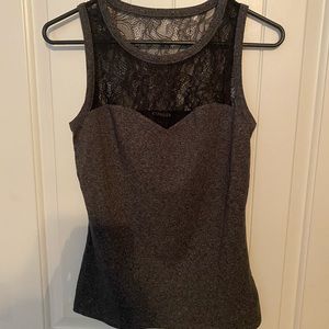 Express Gray Lace Top